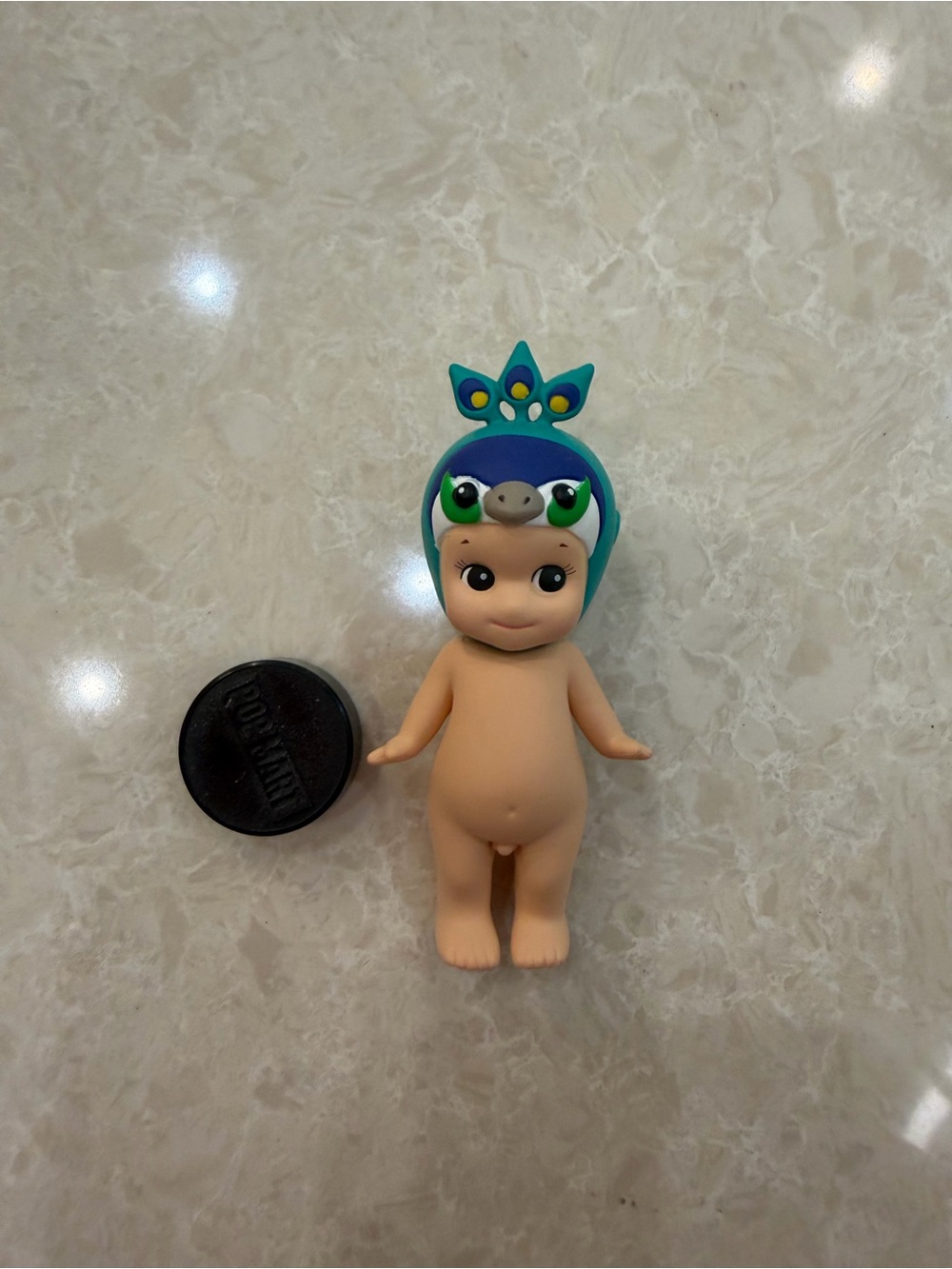 Peacock Hat Baby Doll Figure - Blue/Green Kids Toy